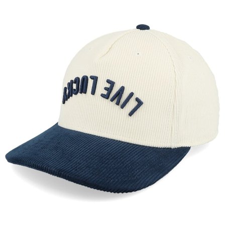 Black Clover - Cord Upside Down Luck White/Navy Adjustable Adjustable White Cap - @ Hatstore