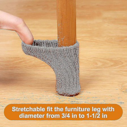 24 stk. Stole til Stole Elastiske Gulvbeskyttere Anti-Skrid Sikkerhedsdæksler