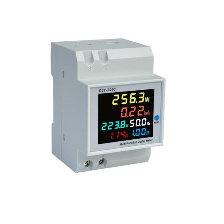 Yksivaiheinen energiamittari DIN-kiskoon sähköinen näyttö AC 40-300V 10