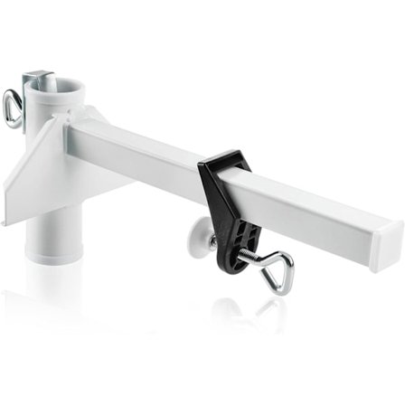 1 stk. - Hvid - Ekstra stor - Metal Parasol Stand - Balkon Stand til Parasol - Paraply Stand til brede altanrækværk