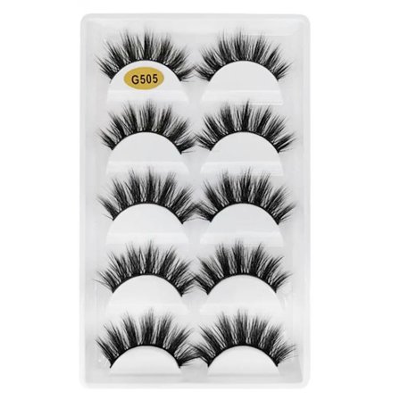 3 par minklignende ull håndverk bomullsstilk håndlaget naturlig sminke 3D imitere mink fluffy falske øyevipper~04822