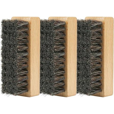 3-pak skobørster til rengøring, hestehårsbørste træglans skobørste renser læder, ruskind, nubuck og sarte tekstiler