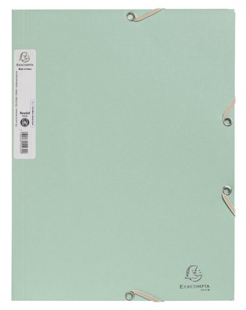 EXACOMPTA Gummibandsmapp 3-klaff A4 grön - Lyreco - Kontorsmaterial - Mappar och plastfickor - Gummibandsmappar 3-klaff - Kartong