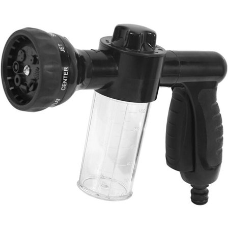 Hageslange skumneddyse, 8 moduser justerbar sprøyte, bilvasker, slange sprøytedyse, plantevanning, bilvask, svart