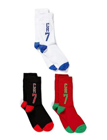 Cr7 Kids Socks 3-Pack Socks & Tights Socks Multi/mönstrad CR7