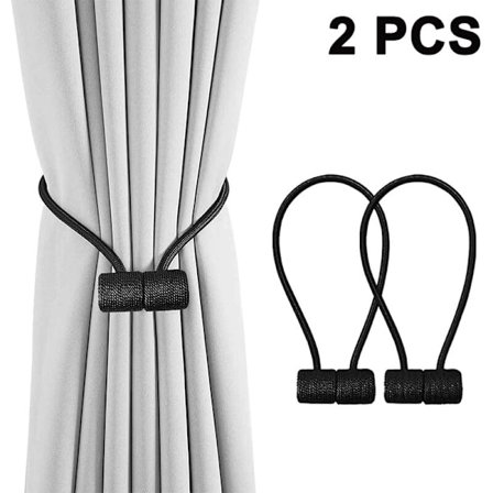 2 kpl magneettiverhokiinnikettä Verhopidikkeet Köysi Takaverhopidike Soljet Verhon sitominen Verhopidike Koti Dekor Cafe Toimisto, Musta