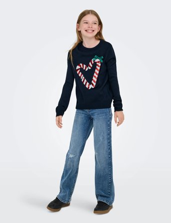 Kids Only Kogxmas Shine Ls Oneck Box Knt - Navy - 146-152
