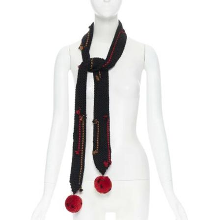 Prada Vintage, Pre-owned Wool scarves Zwart, Dames, Maat:ONE Size,wol