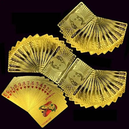 2 Kortlekar Lyx 24K Guldfolie Poker Spelkort Vattentätt Plast Set Present, A