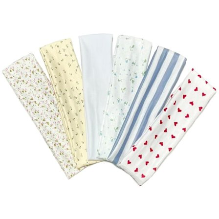 Mote Kvinners Hårbøyler for Kort Hår Sklisikre Elastiske Blomstrete Hårbøyler, Mykt Stoff 5 cm Tykke Stripete Hårbånd for Jenter