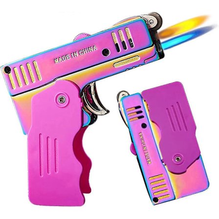 Torch lighter, omstillbar jetflammelighter, butan etterfyllbar med låsbar funksjon, vindtett justerbar jetflamme og myk flamme, kul sammenleggbar 