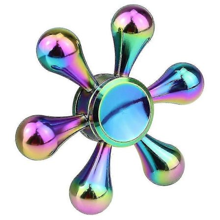 Regnbågsfärgad metall finger spinner kullager leksak vuxenleksaker för barn elektropläterad hybrid kullager fidget spinner roliga leksaker