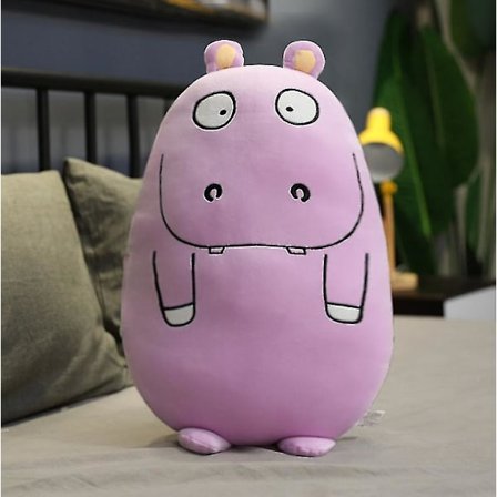 Lila Hippo Kudde Docka Lång Kudde Plysch Leksak