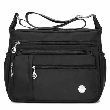 Handväska för kvinnor Rymlig väska med flere fickor Crossbody-väska för damer Modeväska Topphandtag Väska Svart S