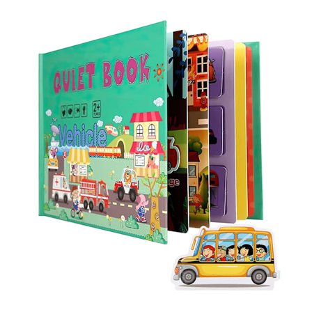 Tyst bok för småbarn 2-4 inlärningsförmåga Interaktiv upptagen bok Sensorisk bok Pedagogiska leksaksböcker(A)