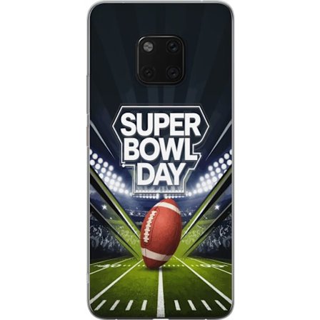 Yhteensopiva Puhelinkuori Huawei Mate 20 Pro Super Bowl Day juliste, jossa amerikkalainen jalkapallo valaistuksella varustetulla areenalla dramaattise