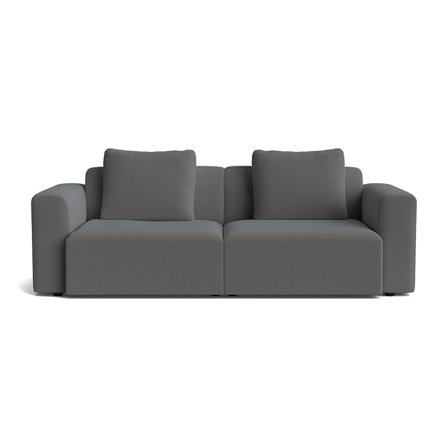 Como XL 2 personers sofa - Lisboa Antracit fløjl - 224x100x83cm - Sofa, 2 personers sofa - Håndlavet, Komfortabelt design med ryghynder