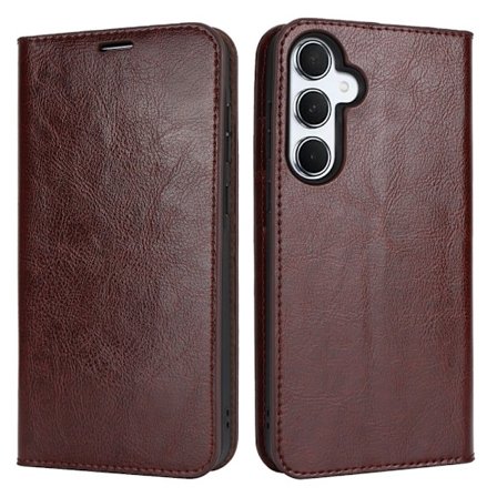 Mobilcover Samsung Galaxy S24 FE Ægte Læder Mørkebrun