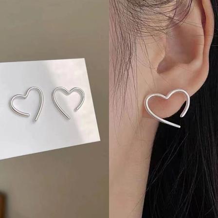 1pari vintage Love Heart ontot metalliset korvakorut naisille G