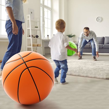 Rillet Silent Ball Indendørs Børns Silent Basketball Racket Sports Bold Legetøj Baby Svamp Bold Stativ