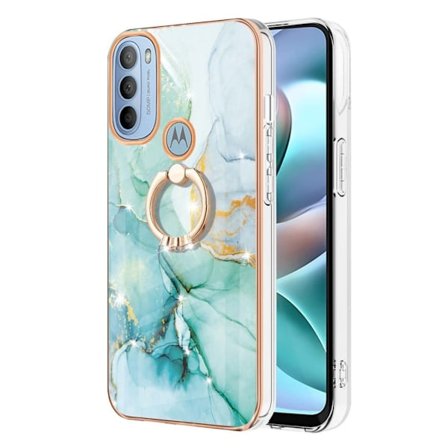 Marmormotiv Motorola Moto G41 / Motorola Moto G31 skal - Grön Marmor Dimma