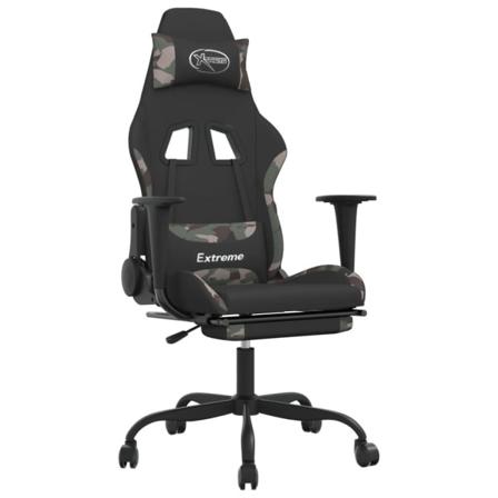 Vidaxl Gamingstol Med Fotstöd Och Massage Svart Och Kamouflage T Grön