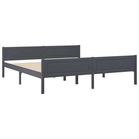 Vidaxl Sängram Massiv Furu Grå 180x200 Cm Grå