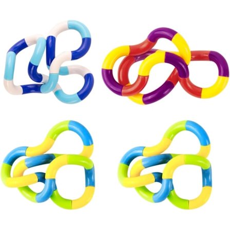 4 PCS Tangle Fidget-leketøy, Kreative Stille Fidget-leker for Avløpning, Fingerhånd Tangle-leketøy Klassisk Sensorisk Fidget Twist-leketøy
