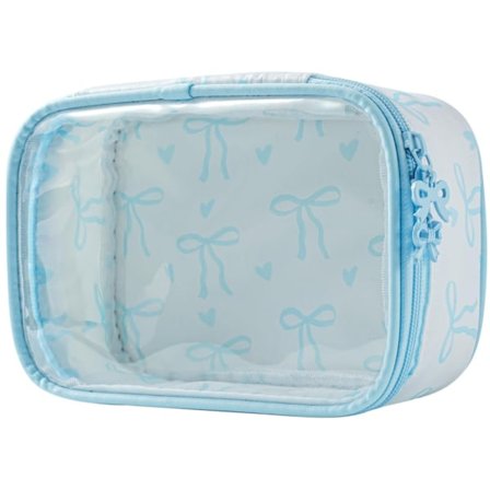 Kawaii Coquette Bjørn Blomstret Bomulds Makeup Taske - Sød Quiltet Lynlåspung til Kvinder Piger Pung Rejse Kosmetik