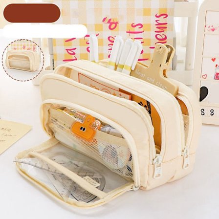 Läpinäkyvä penaali BEIGE