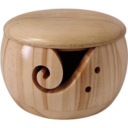 1 stk. Garn Skål - Garn Holder med låg til Strikning og Hækling