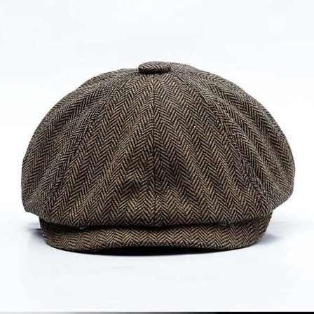 TOHUIYAN retro newsboy kasket til mænd i uld - Sort og kaffe stil - 60 cm