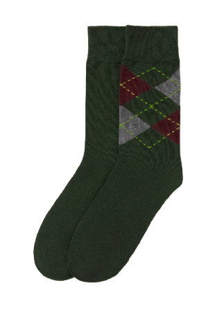 NORVIE Strumpor argyle, 2-pack Grön 41/45