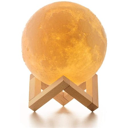 15cm Kuulamppu, 3D-tulostettu Kuulamppu Kuunvalohimmennin 16 RGB-väriä Kaukosäätimellä ja Kosketusohjauksella USB-ladattava LED-yövalo Lahja Naisille 