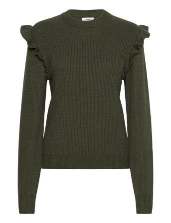 Objmalena L/S Ruffle Pullover Pullover Kakigrønn Object*Betinget Tilbud