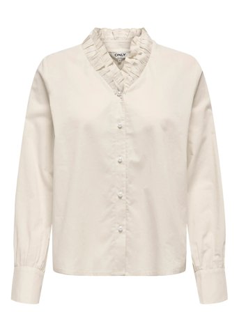 Onlhassie L/S Frill Shirt Ox Wvn Cream ONLY