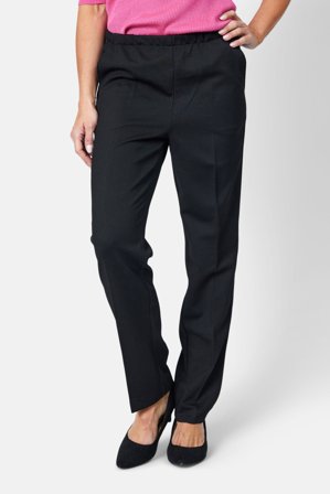 Brandtex - Anna Bukser "Sommer" - Sort - Regular Fit / Elastik i Taljen