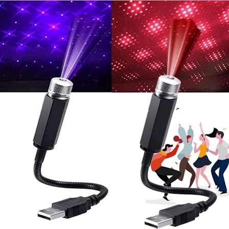 Mini LED-projektionslampa Stjärnhimmel, Auto-Rotate Mini LED-projektionslampa Stjärnhimmel, Mini Projektionslampa Stjärnhimmel för Bil, Sovrum, 