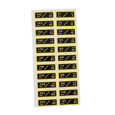 Vægtskiveetiketter 5-110 kg Mærkater Nummerklistermærker til Fitnessudstyr i Fitnesscenter