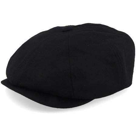 Brixton - Black - flatcap - Cap - Brood Flannel Black/Moss Snap Cap - Hatstore