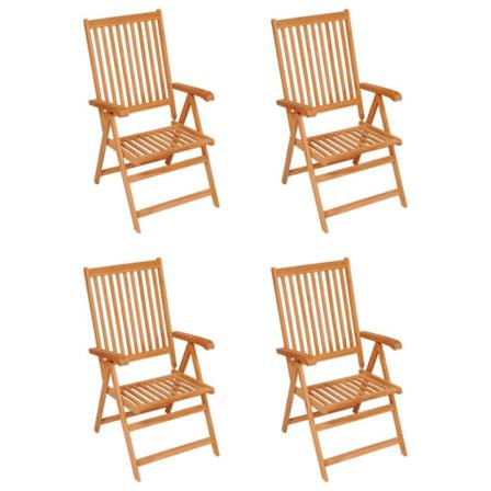 Vidaxl Trädgårdsstolar Med Beige Dynor 4 St Massiv Teak Beige