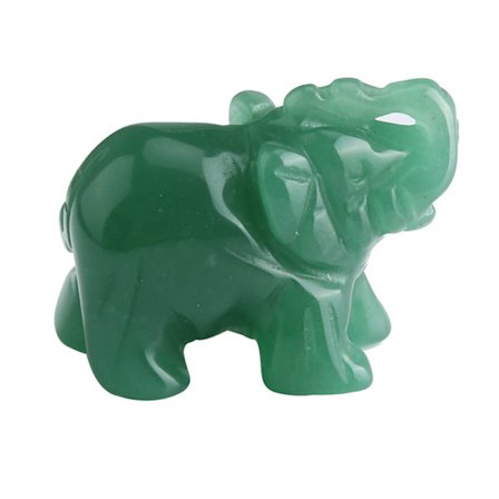 Elefantstaty Statyett Naturkristall Ametist Rosenkvarts j