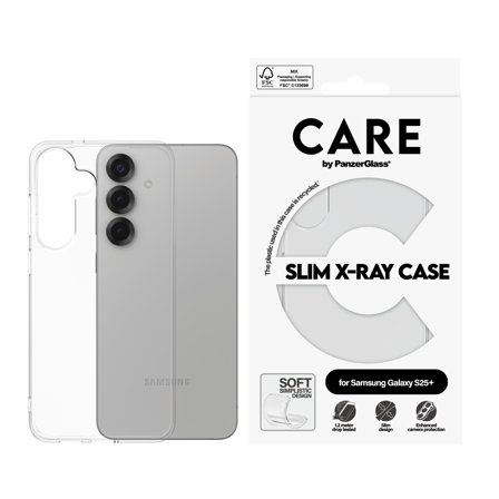 PanzerGlass CARE Galaxy S25+ Fashion silikondeksel (gjennomsiktig) Slank design, glatt grep, laget av resirkulert materiale