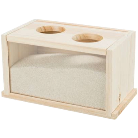 Trixie - Sandbad, mus/hamstere, tre brun 20 x 12 x 12 cm - Smådyr - Hus & Burinteriør - Sandbad og badekar - ZOO.no