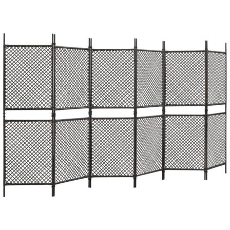 Vidaxl Rumsavdelare 6 Paneler Konstrotting Brun 360x200 Cm Brun