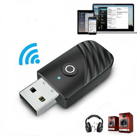 Trådløs USB Bluetooth 5.0 Lydsender Mottaker 3-i-1 Adapter for PC TV Bil