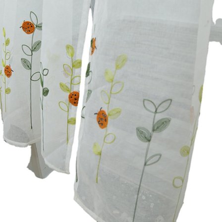 Korte gardiner, broderet gardiner, hvide, 100*130cm