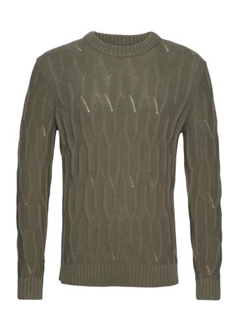 Onswillet Reg Cable Crew Knit Khaki ONLY & SONS