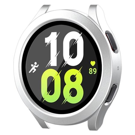 HAT-PRINCE Samsung Galaxy Watch 5 (40mm) / 4 (40mm) cover with tempered glass - Matte Silver