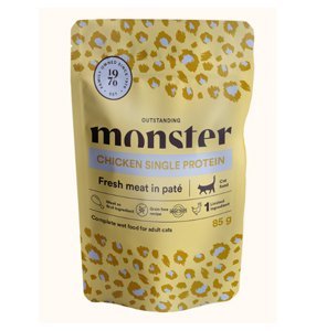 Monster Adult Cat Pouches, Chicken, 85x8g